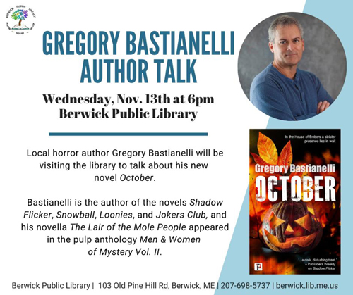 Berwick Public Library - Author Talk, November 13, 2024